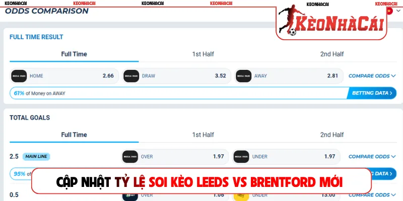 Cập nhật tỷ lệ soi kèo Leeds vs Brentford mới nhất